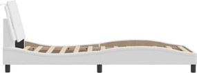 vidaXL Σκελετός Κρεβατιού Χωρίς Στρώμα Zadar Λευκό90x190εκ. από ΣυνθετικόΔέρμα