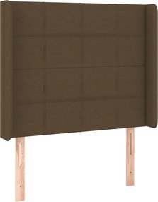 vidaXL Κρεβάτι Boxspring με Στρώμα &amp; LED Σκ.Καφέ 100x200 εκ Υφασμάτινο