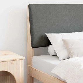 vidaXL Ταπετσαρισμένο κεφαλάρι Σκούρο Γκρι 75 cm Στερεά ξυλεία πεύκου