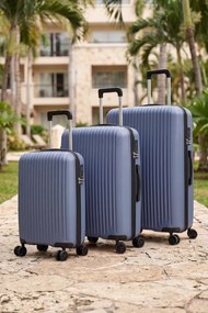Σετ 3 τεμαχίων βαλίτσες από πολυπροπυλένιο ελαφριές - Μπλε