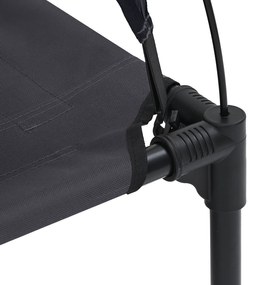 vidaXL Υπερυψωμένο Κρεβάτι Σκύλου με Αφαιρούμενη Στέγη Μαύρο S Χάλυβας