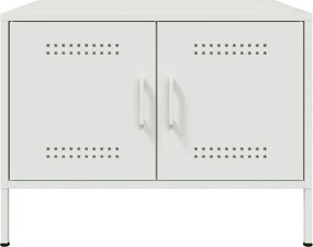 vidaXL Τραπεζάκι Σαλονιού Λευκό 68x50x50,5 εκ. από Ατσάλι