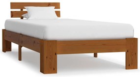 vidaXL Πλαίσιο Κρεβατιού Καφέ Μελί 100 x 200 εκ. Μασίφ Ξύλο Πεύκου