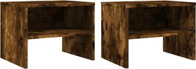 vidaXL Κομοδίνα 2 Τεμ. Καπνιστή Δρυς 40x30x30 εκ. από Επεξεργ. Ξύλο