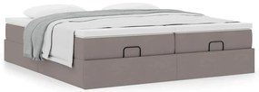 vidaXL Οθωμανικό κρεβάτι με στρώματα Taupe 160x200cm ύφασμα