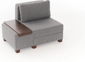 Πολυθρόνα-Κρεβάτι Γκρι Αριστερή PERENNA LINEN 93x116x83