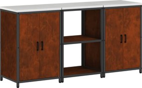 vidaXL Σετ Αποθήκευσης Κουζίνας HATTEM 3 pcs Σκ rusty Ατσάλι