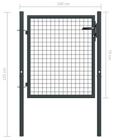 ΠΟΡΤΑ ΠΕΡΙΦΡΑΞΗΣ ΜΕ ΠΛΕΓΜΑ ΓΚΡΙ 100 X 125 ΕΚ. ΓΑΛΒΑΝ. ΧΑΛΥΒΑΣ 145771