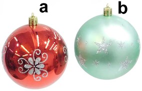 Χριστουγεννιάτικη Μπάλα με Σχέδιο Γκλίτερ 8cm σε 2 σχέδια 237402 (b)