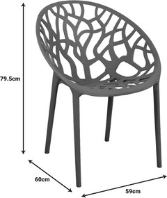 Πολυθρόνα Daren pakoworld pp σε ανθρακί απόχρωση 59x60x79,5εκ