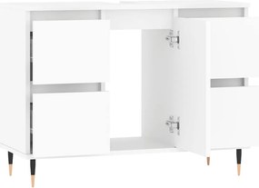 vidaXL Ντουλάπι Μπάνιου Λευκό 80 x 33 x 60 εκ. Επεξεργασμένο Ξύλο
