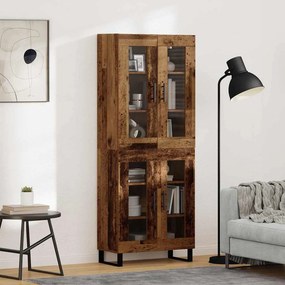 vidaXL Highboard 2 pcs Παλιό Ξύλο 69,5 x 34 x 180 εκ.