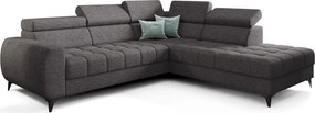 Γωνιακός καναπές Calyra-Ανθρακί-Δεξιά