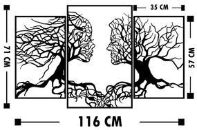 Διακοσμητικό Τοίχου 100% Μεταλλικό Μαύρο Δέντρο Με Ανθρώπινα Πρόσωπα 116Χ71