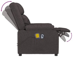 vidaXL Πολυθρόνα Μασάζ με Ανύψωση Σκούρο Καφέ Υφασμάτινη