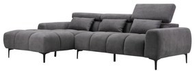 CORNER SOFA LEFT DIVYA  SYNTHETIC SUEDE IN GREY 266x104x97Hcm.