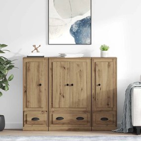 vidaXL Highboard 3 pcs Artisan Oak 132 x 35,5 x 103,5 εκ.