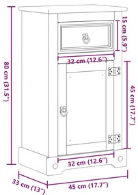 ΝΤΟΥΛΑΠΙ ΜΠΑΝΙΟΥ CORONA 45X33X80 ΕΚ. ΑΠΟ ΜΑΣΙΦ ΞΥΛΟ ΠΕΥΚΟΥ 4013400