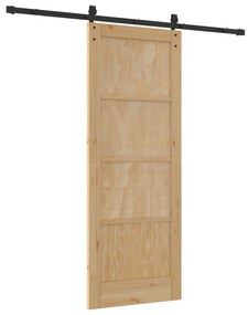vidaXL Συρόμενη Πόρτα με υλικά 78x202 εκ. Μασίφ Ξύλο Πεύκου