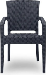 Πολυθρόνα πολυπροπυλενίου Clio Megapap recycled χρώμα ανθρακί 57x55x86εκ.