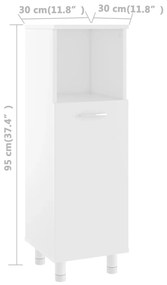 vidaXL Στήλη Μπάνιου Λευκή 30 x 30 x 95 εκ. από Επεξ. Ξύλο