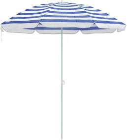vidaXL Ομπρέλα Κήπου 240 cm 170T πολυεστέρας Μπλε και άσπρο