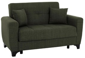 2-seater sofa-bed, tall back, dark-olive, 160x84x88