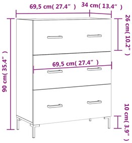 ΝΤΟΥΛΑΠΙ ΓΚΡΙ SONOMA 69,5 X 34 X 90 ΕΚ. ΑΠΟ ΕΠΕΞΕΡΓΑΣΜΕΝΟ ΞΥΛΟ 827858