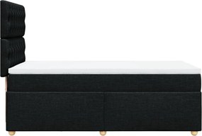 vidaXL Κρεβάτι Boxspring με Στρώμα Μαύρο 90x200 εκ. Υφασμάτινο