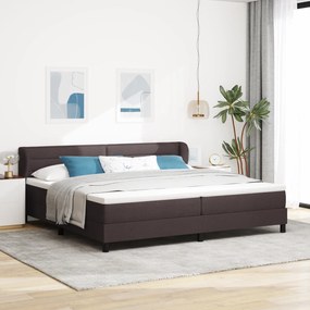 vidaXL Κρεβάτι Box Spring με στρώμα σκούρο καφέ 200x200 εκ. ύφασμα