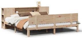 vidaXL Κρεβάτι Βιβλιοθήκη Χωρίς Στρώμα 200x200 εκ Μασίφ Ξύλο Πεύκου