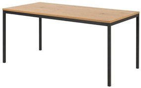 Τραπέζι Oakland H139, Άγρια δρυς, Μαύρο, 74x80x160cm, 33 kg, Ινοσανίδες μέσης πυκνότητας, Μέταλλο | Epipla1.gr