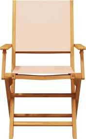 vidaXL Σετ Τραπεζαρίας Κήπου 5 τεμ. Μπεζ Ύφασμα/Μασίφ Πεύκου