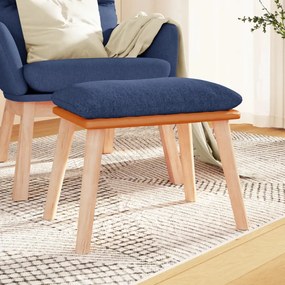 Υποπόδιο Μπλε 45x29,5x35 εκ. Ύφασμα &amp; Συνθετικό Δέρμα