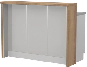 Πάγκος νησίδας Modena-Μήκος: 135 εκ.-Γκρι ανοιχτό-Pacific Wallnut