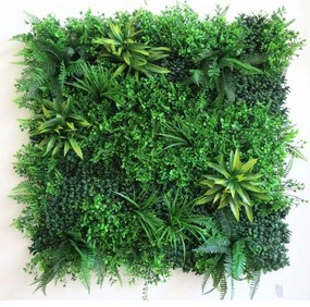 Τεχνητή Φυλλωσιά Φτέρη Με Tamarisk Moss 8681-7 100x100cm Green Supergreens 100X100cm