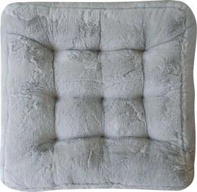 Γούνινη Μαξιλάρα Δαπέδου (50x50x12) Pol Rugs & Mats Rabbit Silver