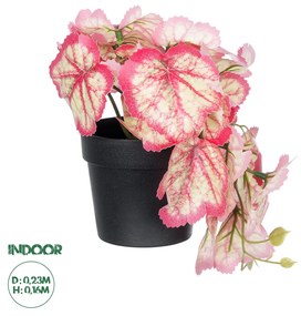 Artificial Garden RED BEGONIA PLANT 20948 Διακοσμητικό Φυτό Κόκκινη Μπιγόνια Φ23 x Υ16cm