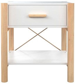 vidaXL Κομοδίνα 2 τεμ. Λευκά 42 x 38 x 45 εκ. από Επεξεργασμένο Ξύλο