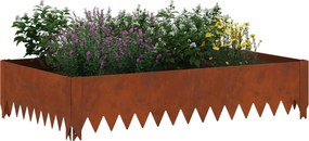 vidaXL Περίγραμμα γκαζόν 100 x 60 x 20 εκ. Ατσάλι Σκ rusty