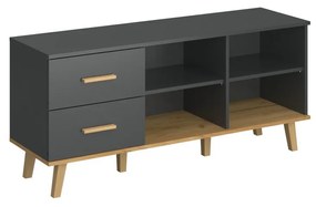 Μπουφές Pluton Ανθρακί-Χρυσό Δρυς 134.1x40x60.6cm