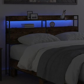 vidaXL Κεφαλάρι με ράφι Καπνιστή δρυς 120 cm Επεξεργασμένο ξύλο