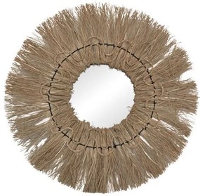 Καθρέπτης Apler Inart mendong Φ60x6εκ 337-000040 337-000040 Καφέ