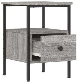 vidaXL Κομοδίνα 2 τεμ. Γκρι Sonoma 34 x 36 x 50 εκ. Επεξεργασμένο Ξύλο