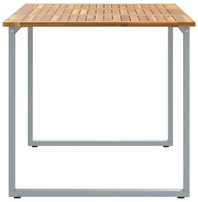 vidaXL Εξωτερικό Τραπεζάκι Φαγητού Γκρι 140x80x75 εκ. Ατσάλι & Μασίφ ξύλο ακακίας