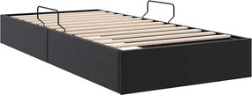 vidaXL Κρεβάτι Αποθήκης Μαύρο 100 x 190 cm Τεχνητό δέρμα