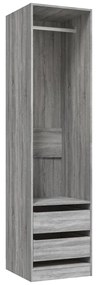 vidaXL Ντουλάπα με Συρτάρια Γκρι Sonoma 50 x 50 x 200 εκ Επεξεργ. Ξύλο
