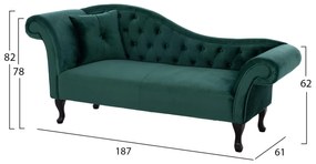 Ανάκλινδρο T.Chesterfield Niovi κυπαρίσσι βελούδο 187x61x82Υ εκ. 187x61x82 εκ.