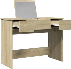 vidaXL Μπουντουάρ με Καθρέφτη Sonoma Δρυς 100x45x76 εκ.