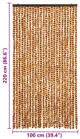 vidaXL Σήτα - Κουρτίνα Πόρτας Ώχρα / Λευκό 100 x 220 εκ. από Σενίλ